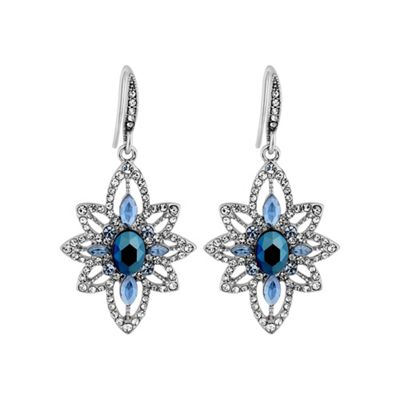 Designer blue crystal drop earring